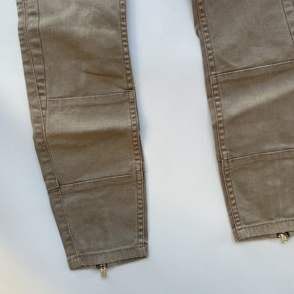 Guess Women’s Athletic Zip Skinny Jean In Khaki Ankle Zip Cropped Leg Size 25 - Picture 7 of 13